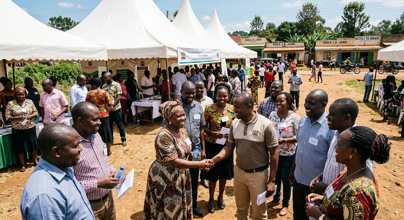 A networking gathering in a Kenyan county town